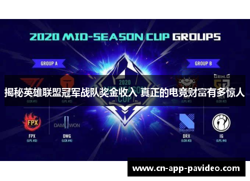揭秘英雄联盟冠军战队奖金收入 真正的电竞财富有多惊人