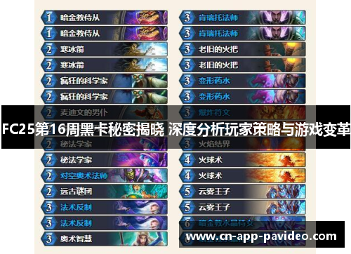 FC25第16周黑卡秘密揭晓 深度分析玩家策略与游戏变革