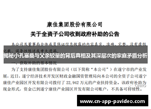揭秘小孔塞桑与父亲较量的背后真相及其深层次的家庭矛盾分析