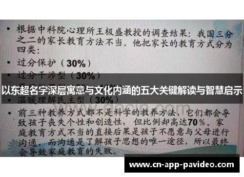 以东超名字深层寓意与文化内涵的五大关键解读与智慧启示